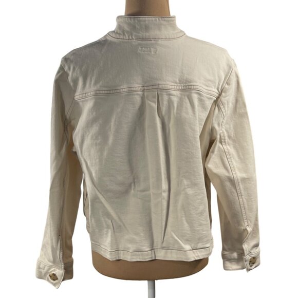 J.Jill Modern Utility Jacket Natural Cream Button Size L Petite LP - Picture 3 of 7